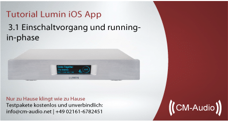 Lumin iOS App Benutzeranleitung 3.1 – Einschaltvorgang und “running-in ” Phase