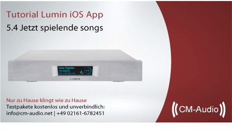 Lumin iOS App Benutzeranleitung 5.4 - jetzt spielende Songs