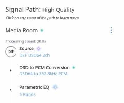 roon signalweg dsd zu pcm konvertierung wegen parametric eq