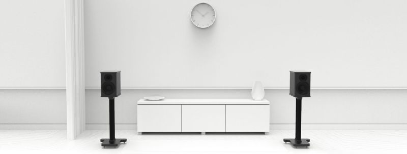 wilson benesch standlautsprecher p10 front view livingroom composition black