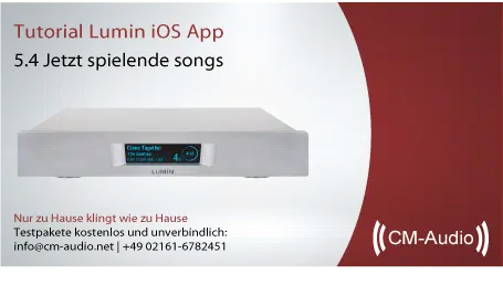 Lumin iOS App Benutzeranleitung 5.4 - jetzt spielende Songs